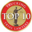 Top 10 Trucking Trial Lawyers Badge